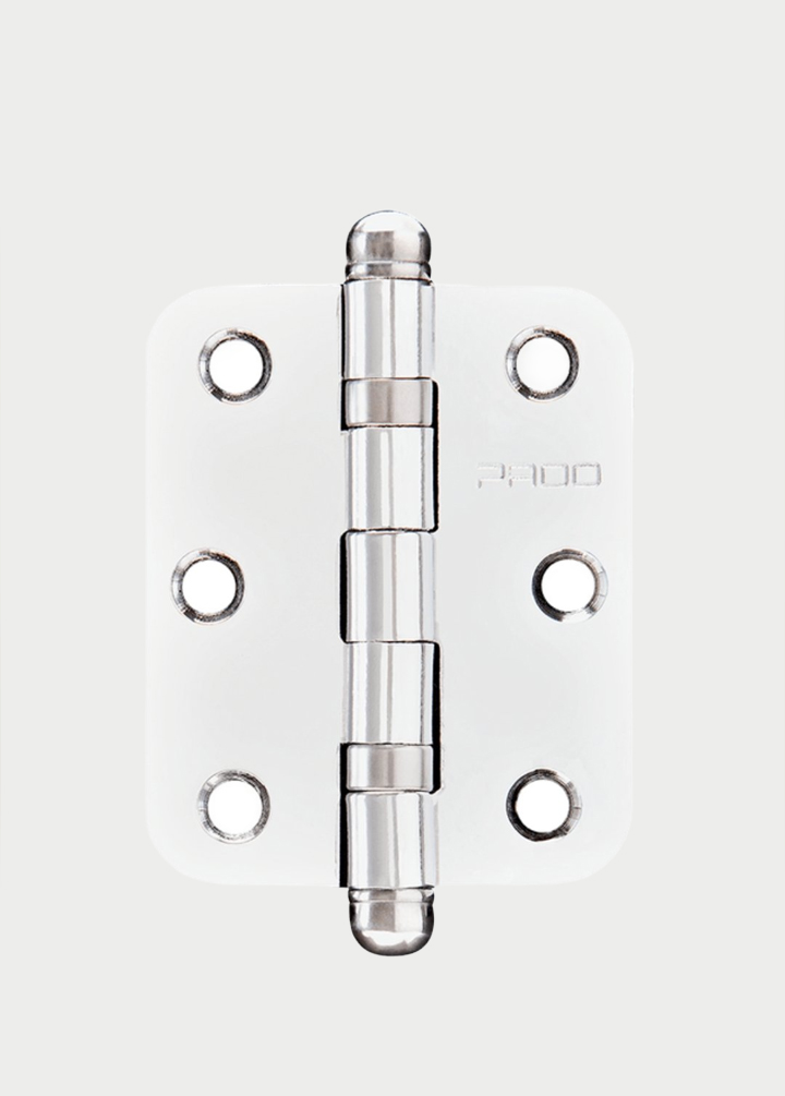 Dobradica com Canto Arredondado Cromado