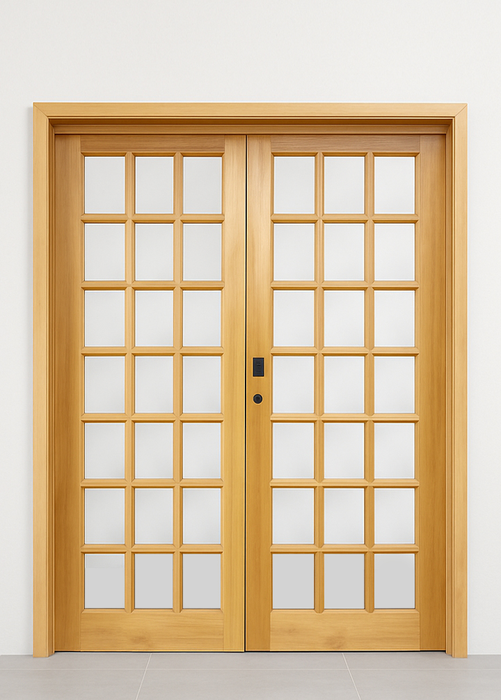 Porta de Correr Quadriculada 2 Folhas