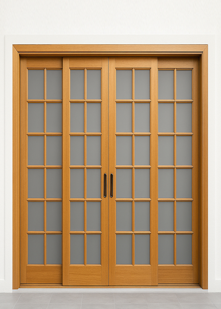 Porta de Correr Quadriculada 4 Folhas