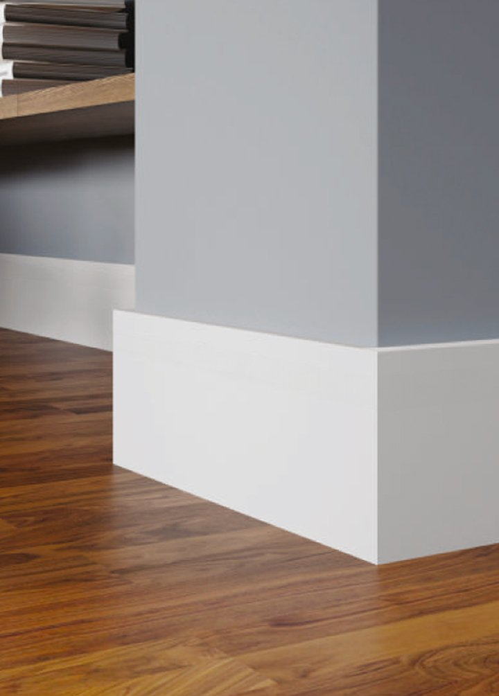 Rodapé Branco Poliestireno Liso