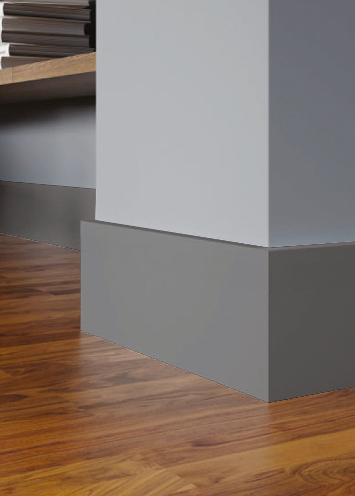 Rodapé Cinza Poliestireno Liso