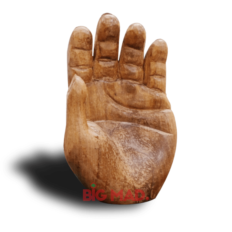 Escultura Hand em Madeira Macica