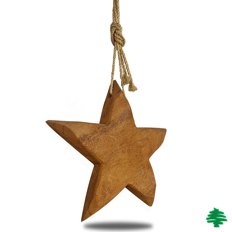 Pendente estrela de madeira