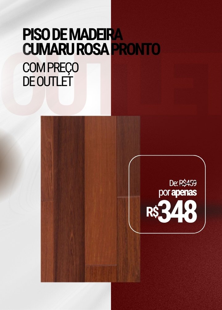 Piso de Madeira Cumaru Rosa Pronto