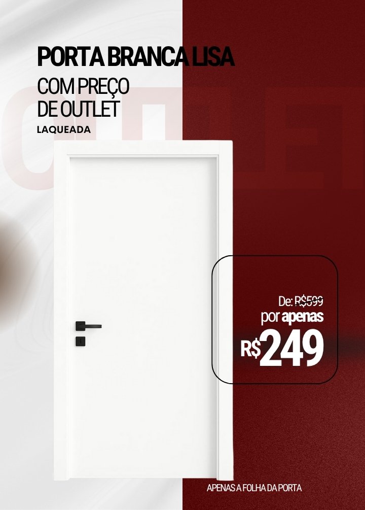 Porta Branca Lisa - Laqueada